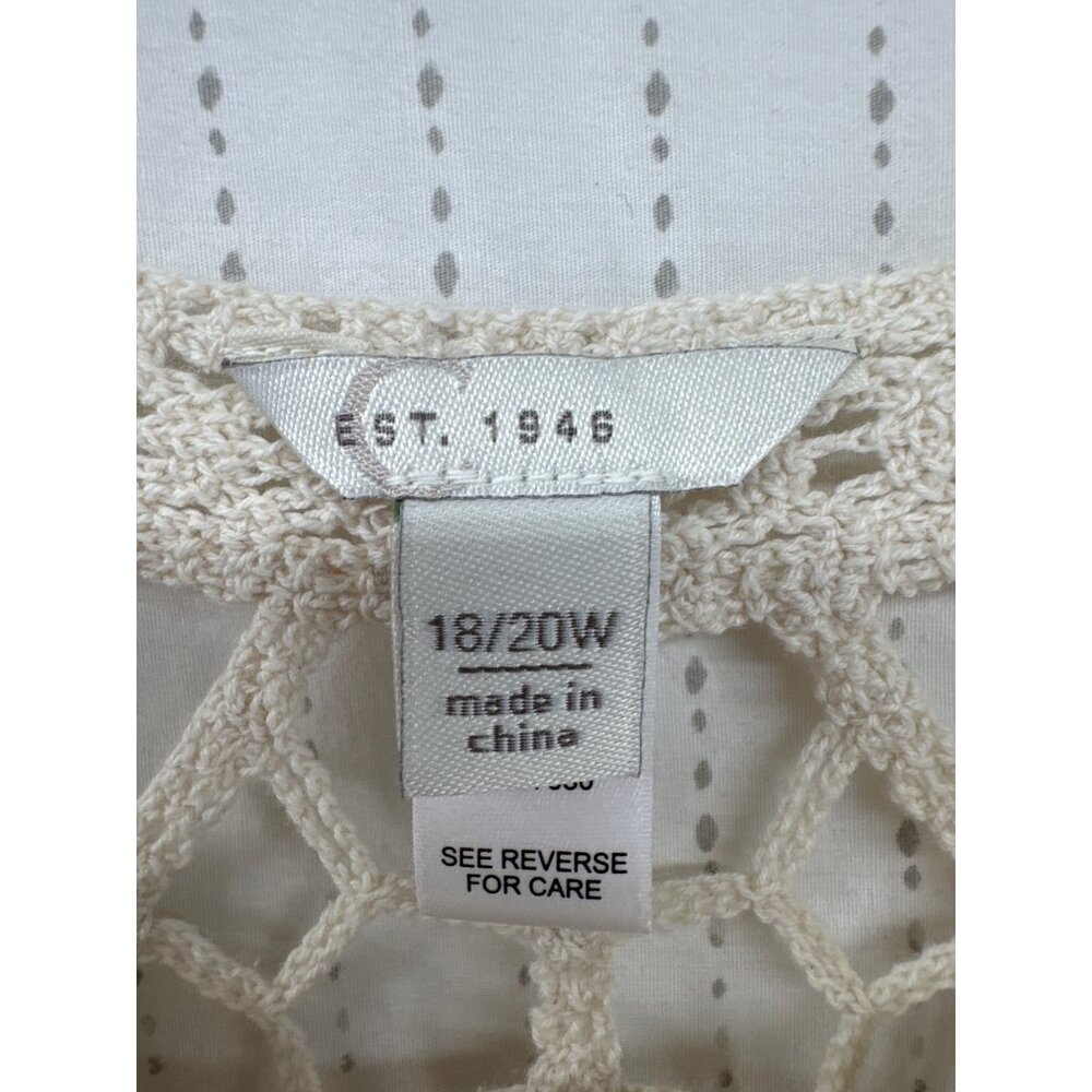 Est 1946 Womens Top 18/20W Plus Beige/Orange Boho Hippie Crochet Tunic Festival - Picture 3 of 10